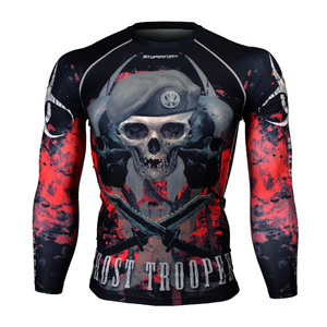 GHOST TROOPER -Red [FX-129R] Full graphic compression long sleeve shirt